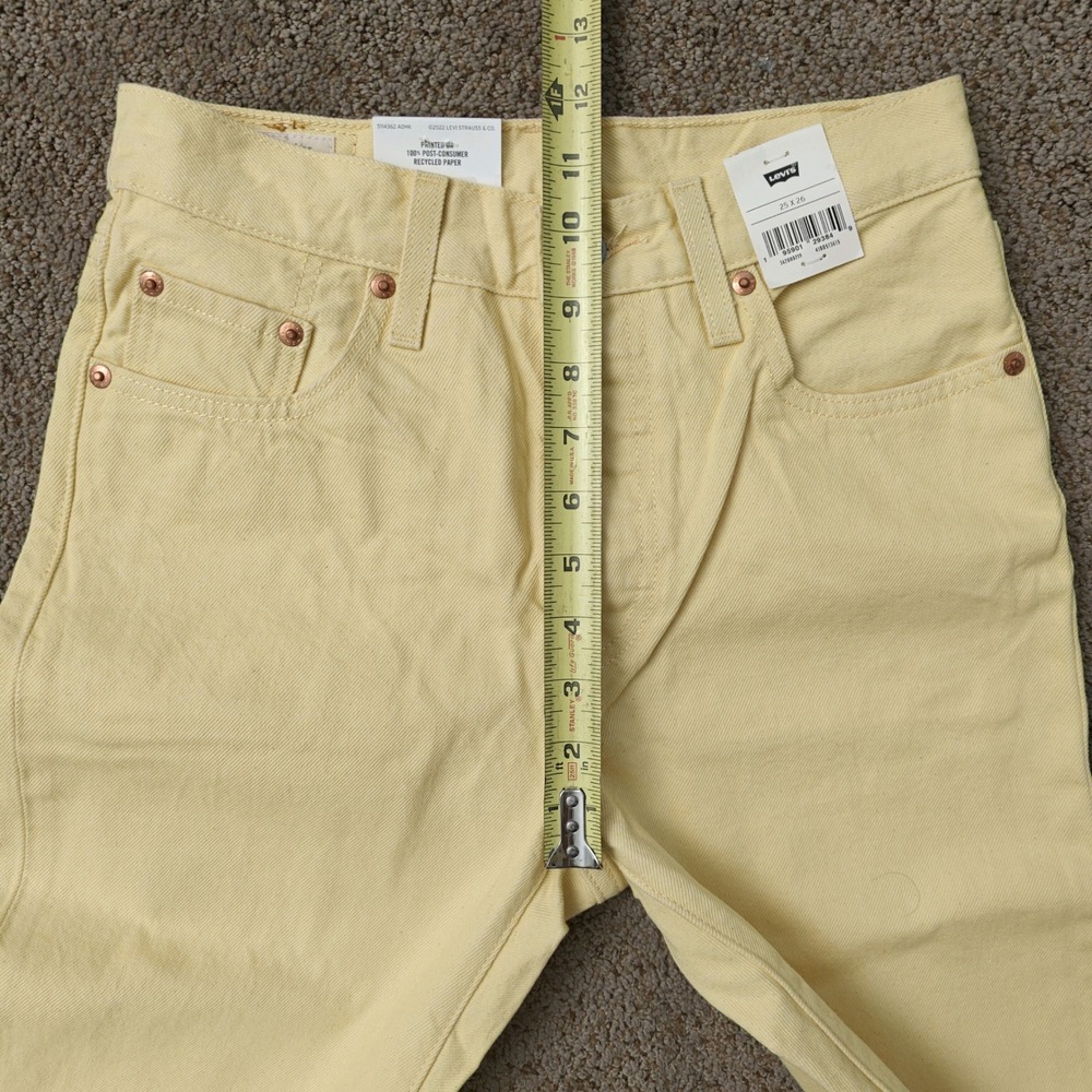 Levis Fresh 501 Cropped Jeans Womens 25x26‎ Yellow High Rise Straight Leg - Picture 12 of 13
